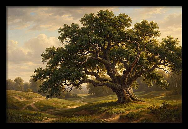 Majestic Oak Tree Under Soft Light