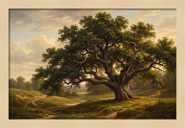 Majestic Oak Tree Under Soft Light