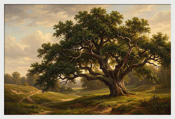 Majestic Oak Tree Under Soft Light