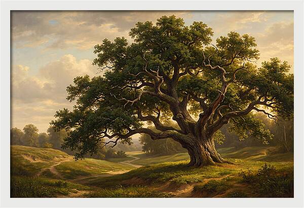 Majestic Oak Tree Under Soft Light
