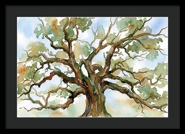 Majestic Oak Tree Watercolor