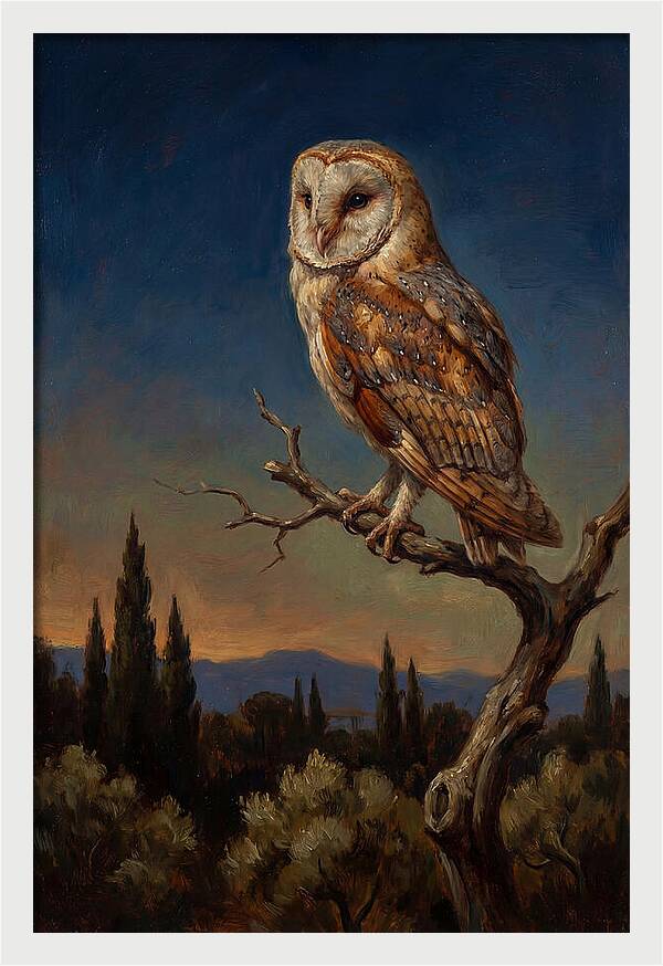 Majestic Owl At Dusk