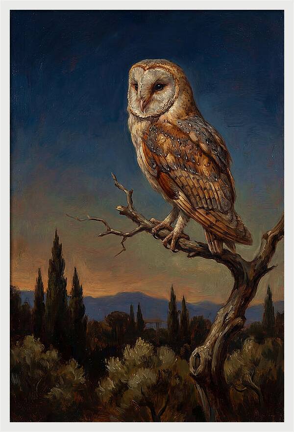 Majestic Owl At Dusk