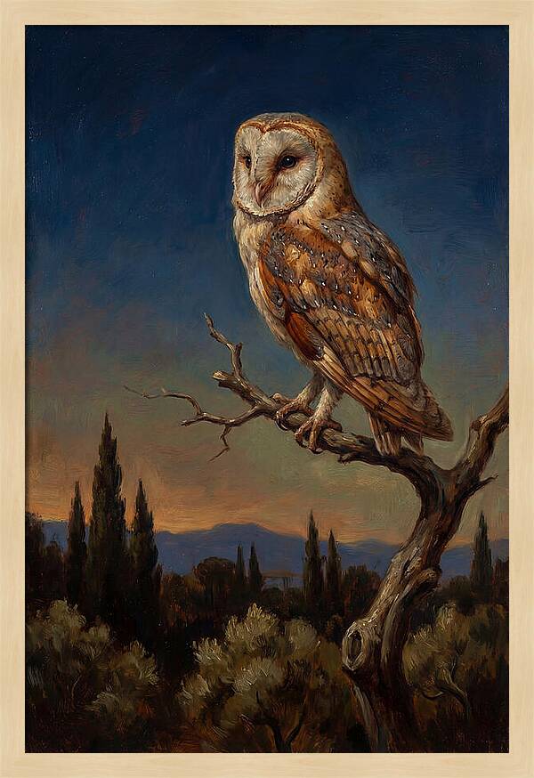 Majestic Owl At Dusk