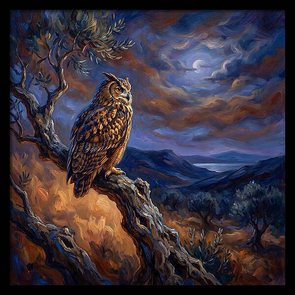 Majestic Owl Beneath The Moon