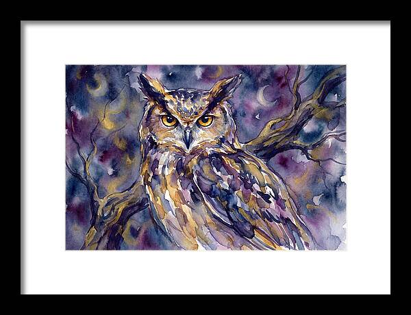 Majestic Owl Under Moonlight