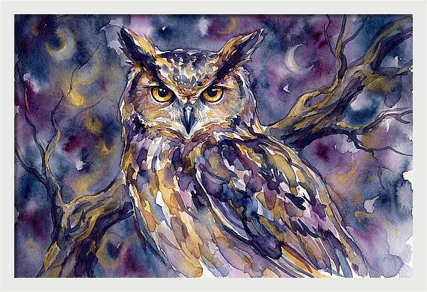 Majestic Owl Under Moonlight