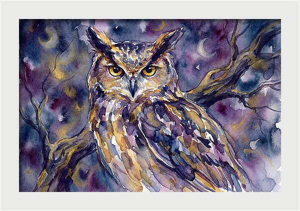 Majestic Owl Under Moonlight
