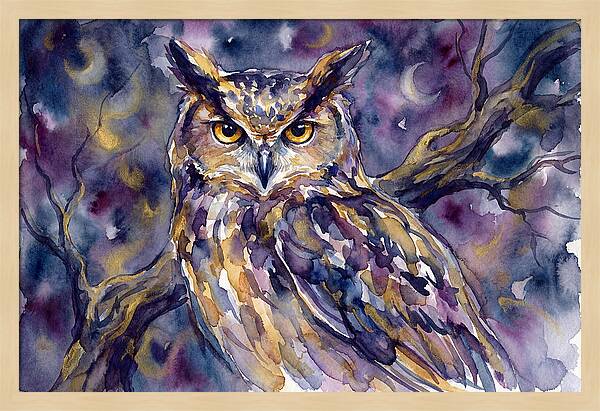 Majestic Owl Under Moonlight
