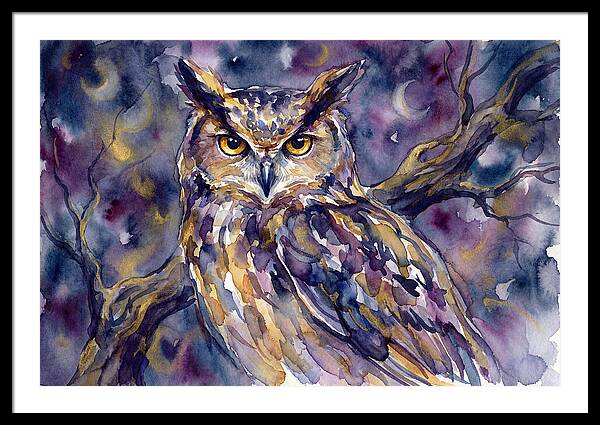 Majestic Owl Under Moonlight