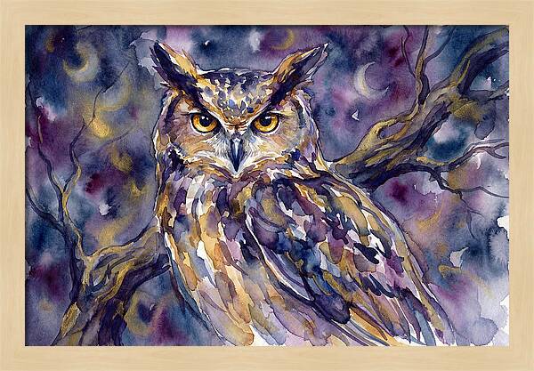 Majestic Owl Under Moonlight