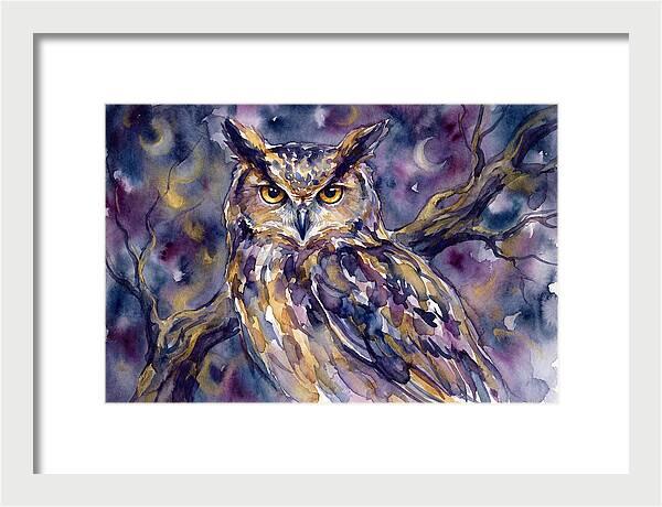 Majestic Owl Under Moonlight