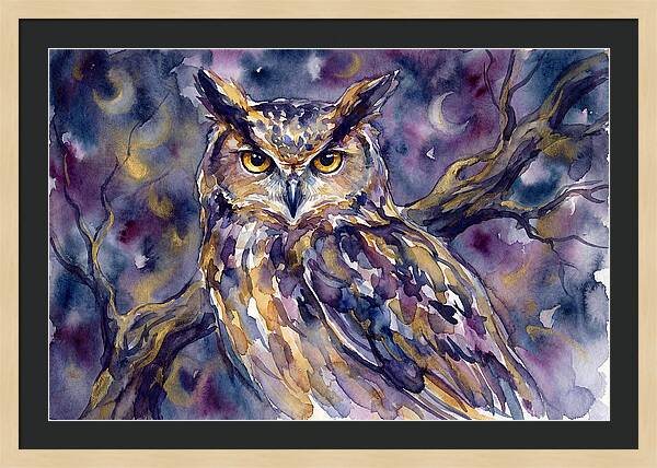 Majestic Owl Under Moonlight