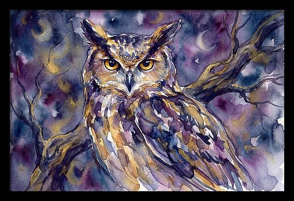 Majestic Owl Under Moonlight