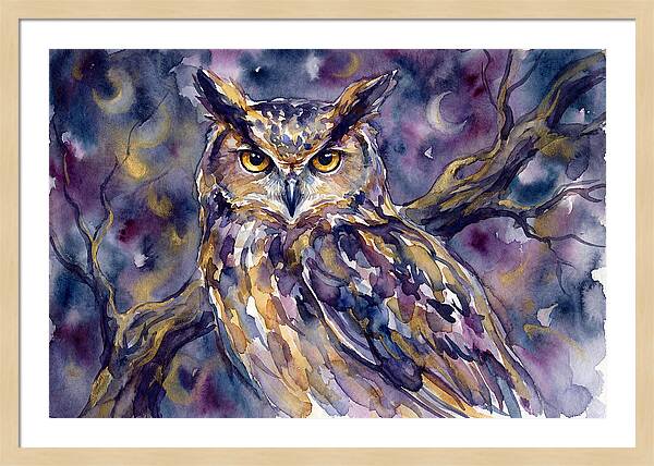 Majestic Owl Under Moonlight