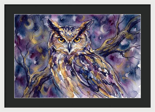 Majestic Owl Under Moonlight