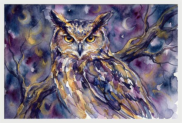 Majestic Owl Under Moonlight