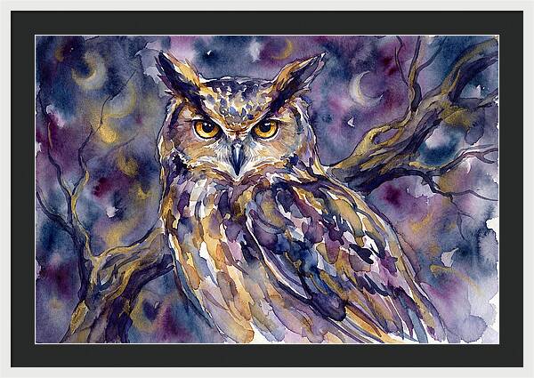 Majestic Owl Under Moonlight