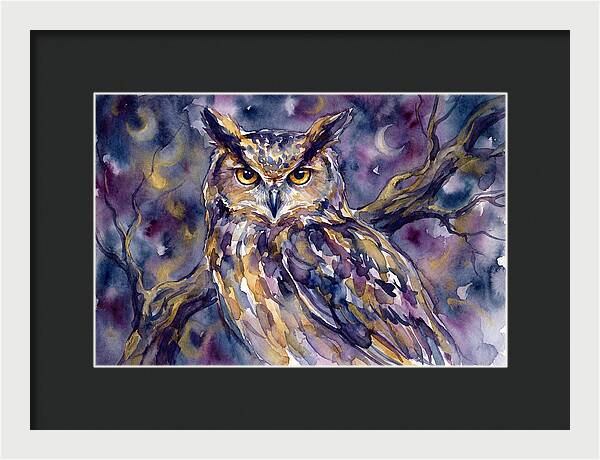 Majestic Owl Under Moonlight