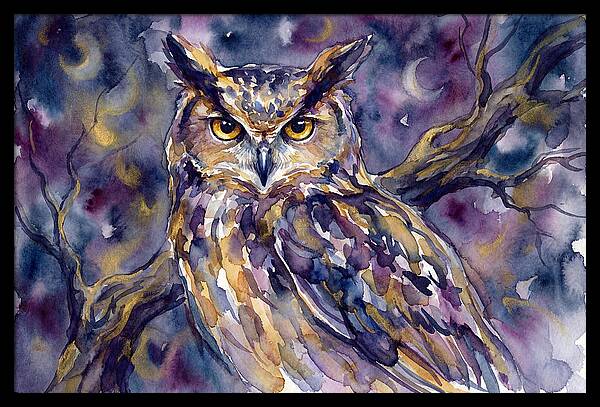 Majestic Owl Under Moonlight