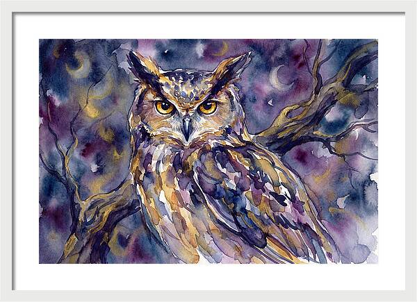 Majestic Owl Under Moonlight
