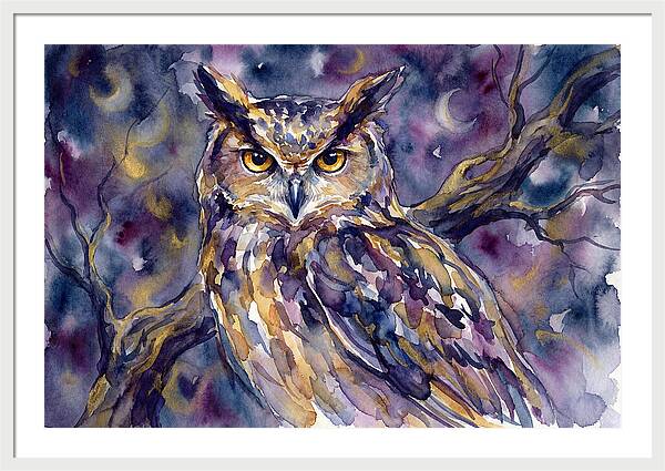 Majestic Owl Under Moonlight