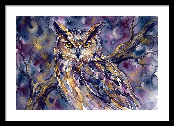 Majestic Owl Under Moonlight