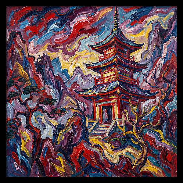 Majestic Pagoda In Vibrant Landscape