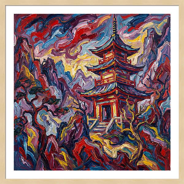 Majestic Pagoda In Vibrant Landscape