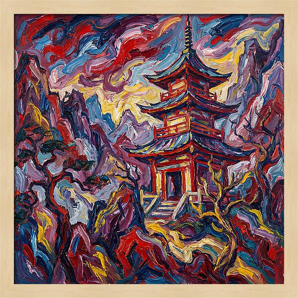 Majestic Pagoda In Vibrant Landscape