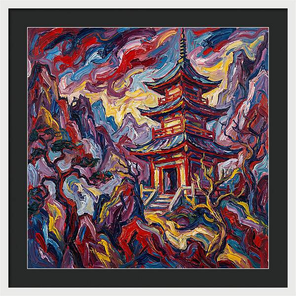 Majestic Pagoda In Vibrant Landscape