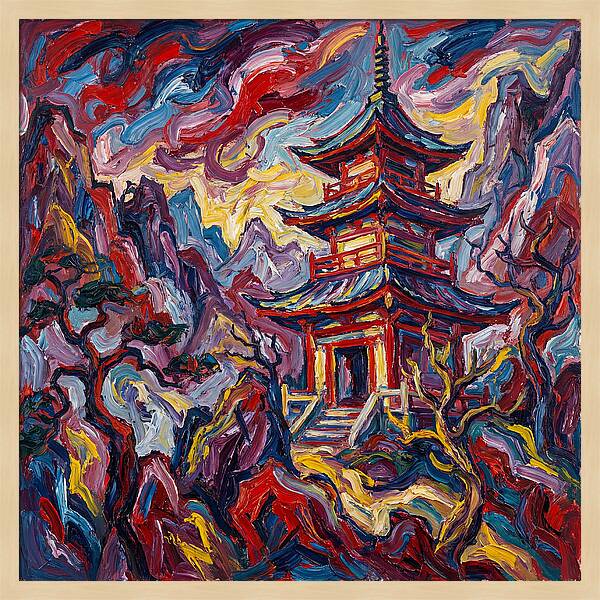 Majestic Pagoda In Vibrant Landscape