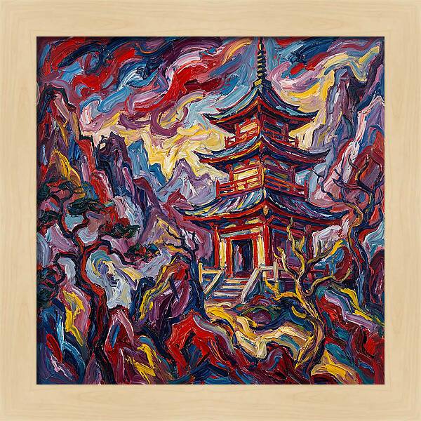 Majestic Pagoda In Vibrant Landscape