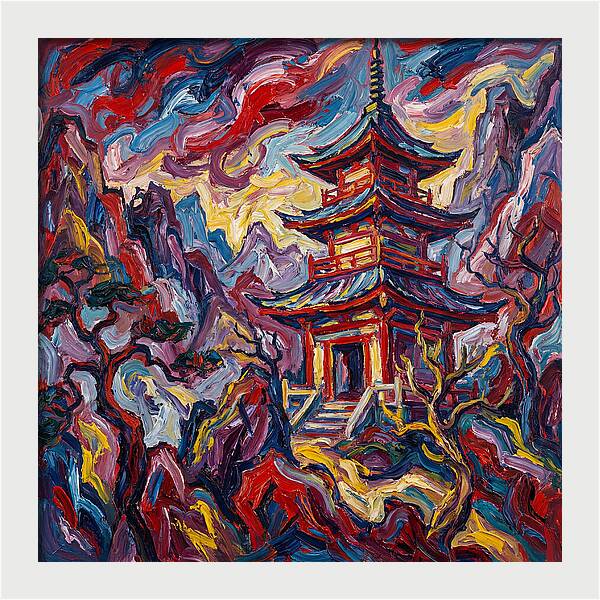 Majestic Pagoda In Vibrant Landscape