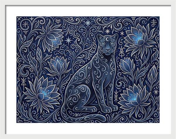 Majestic Panther Among Flowers