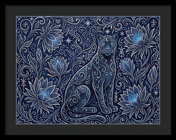 Majestic Panther Among Flowers