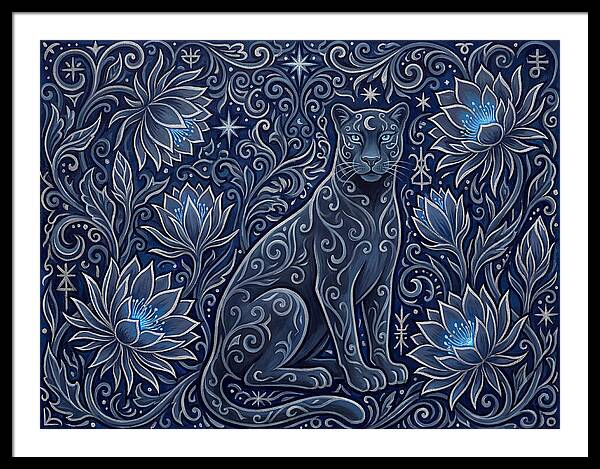 Majestic Panther Among Flowers