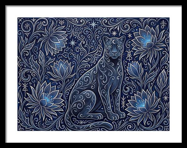 Majestic Panther Among Flowers