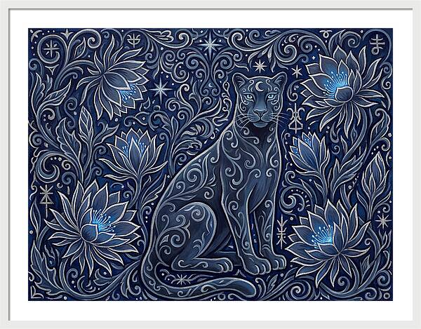 Majestic Panther Among Flowers