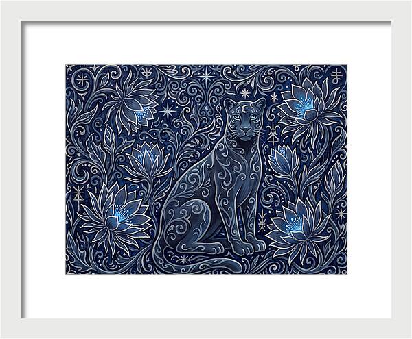 Majestic Panther Among Flowers