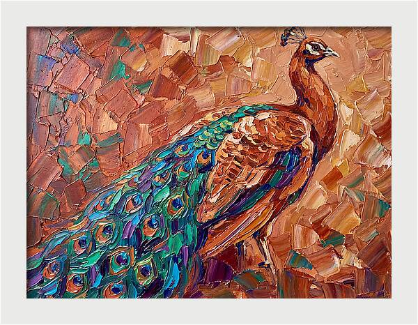 Majestic Peacock In Mediterranean Colors