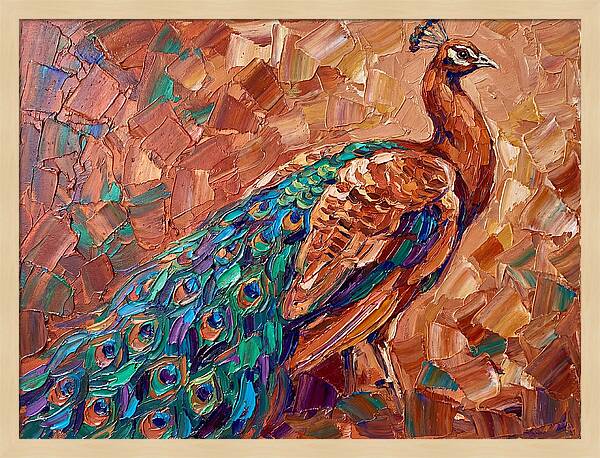 Majestic Peacock In Mediterranean Colors