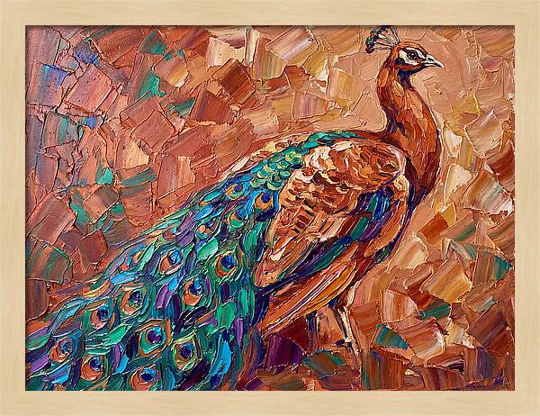 Majestic Peacock In Mediterranean Colors