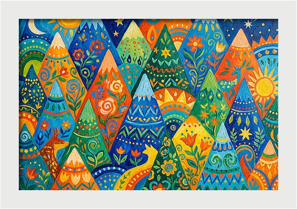Majestic Peaks In Abstract Form