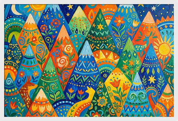 Majestic Peaks In Abstract Form