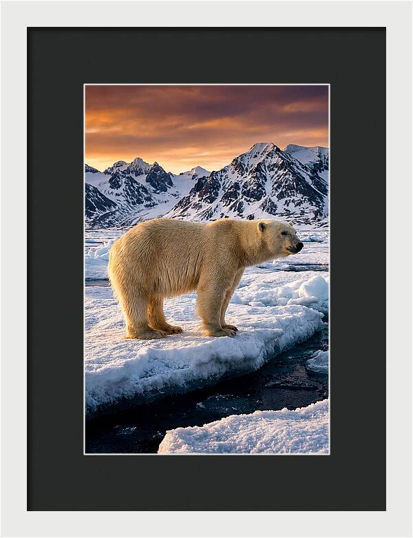Majestic Polar Bear Among Svalbard Ice