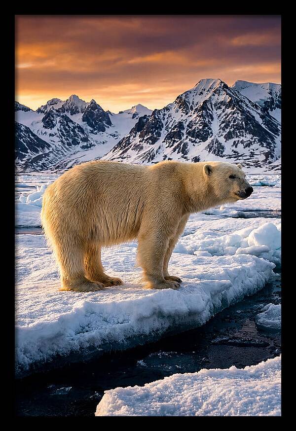 Majestic Polar Bear Among Svalbard Ice