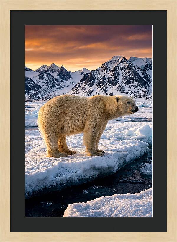 Majestic Polar Bear Among Svalbard Ice