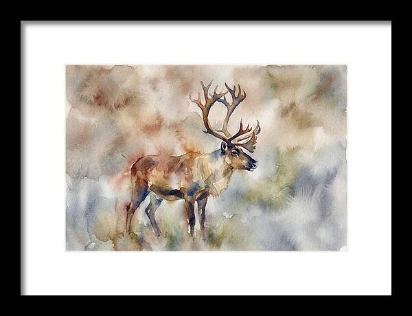 Majestic Reindeer In Watercolor