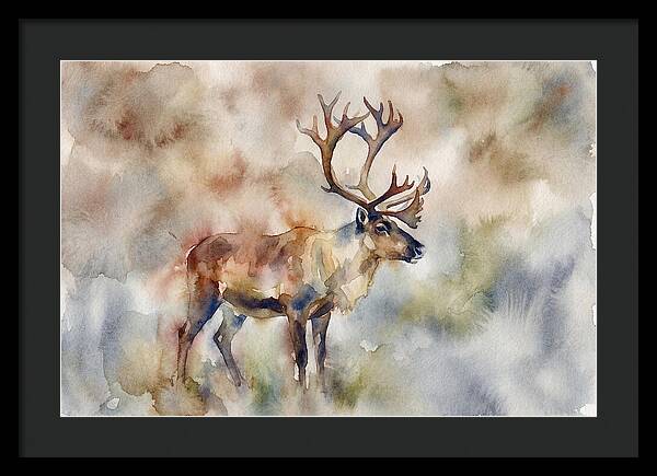 Majestic Reindeer In Watercolor